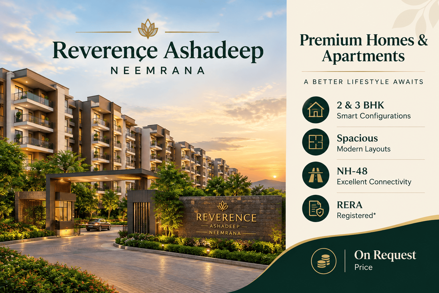 Reverence Ashadeep Shubhgrah premium residential project in Neemrana
