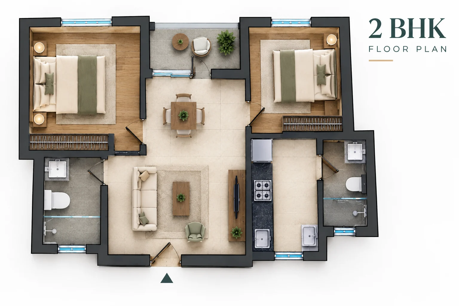 Reverence Ashadeep Green Acres 2 BHK home layout